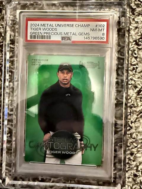 Tiger Woods 2024 Skybox Metal Universe Champions - PSA 8