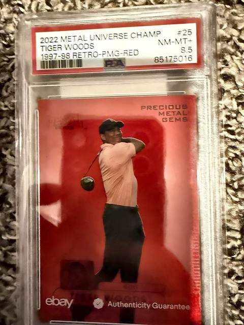 Tiger Woods 2022 Metal Universe Champions - PSA 8.5