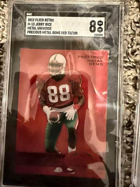 Jerry Rice 2012 Fleer Retro Metal - SGC 8