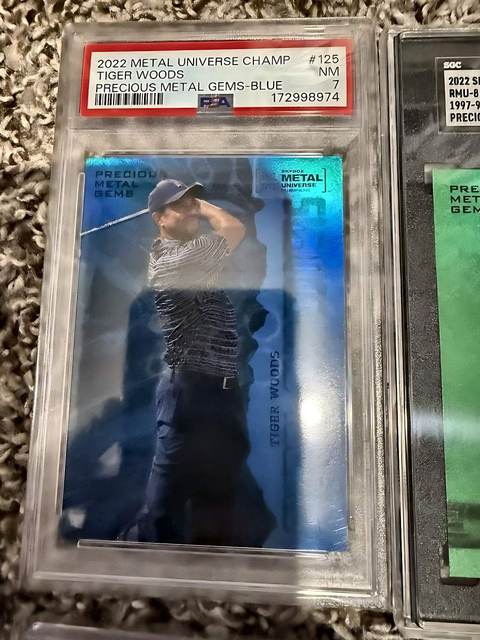 Tiger Woods 2022 Metal Universe Champions - PSA 7